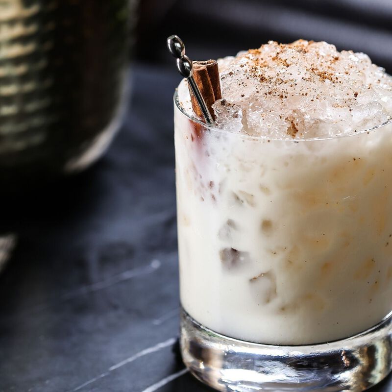 A creamy cocktail